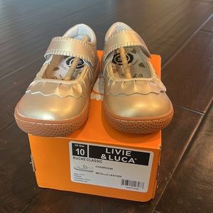 Livie and Luca NWT Champagne Leather Ruche classic